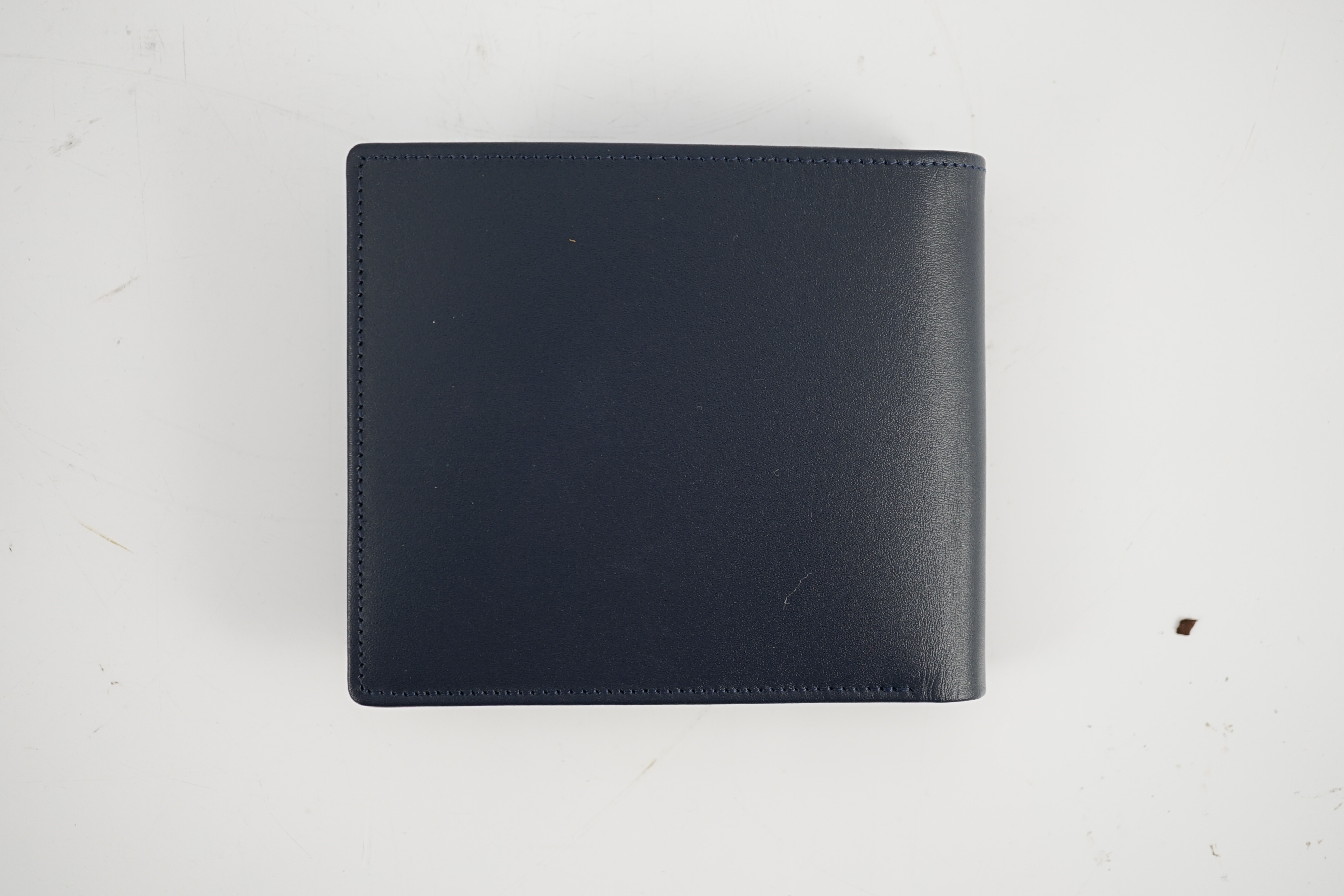 A Mont Blanc Meisterstuck 4cc navy leather wallet width 9.5cm, height 11cm